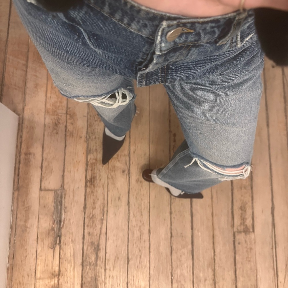 Anine Bing Gavin distressed blue jeans